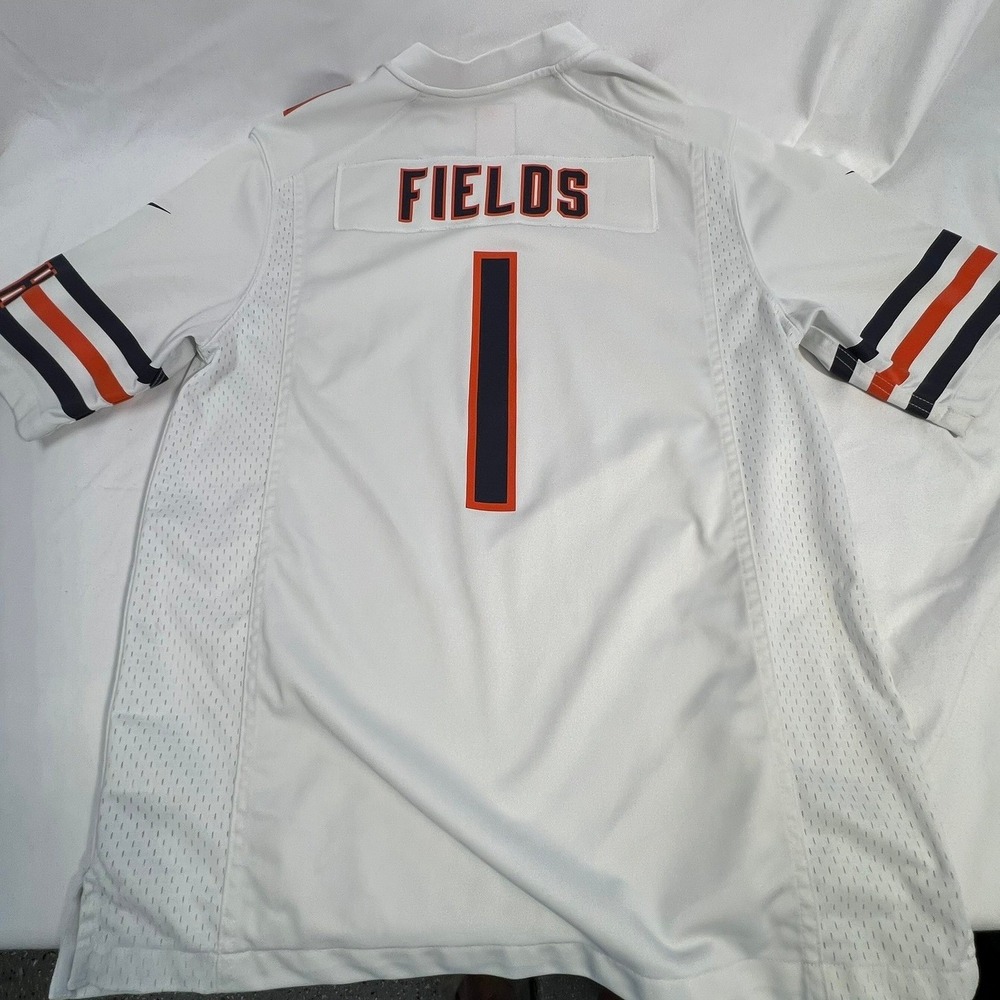 Nike Chicago Bears Justin Fields 1 NFL Jersey Mens Medium White Road Jersey M